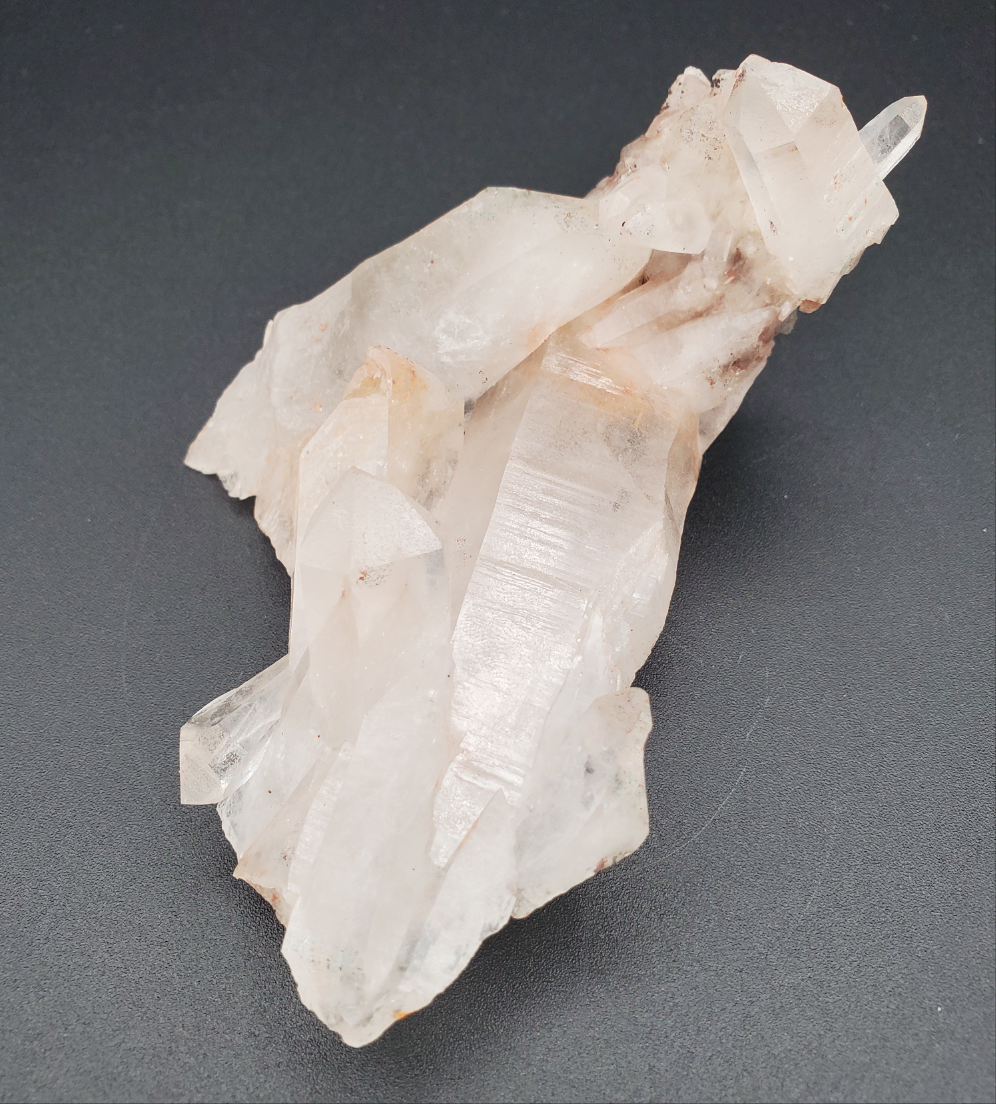 Pink Himalayan Quartz Cluster with Red Hematite - #1