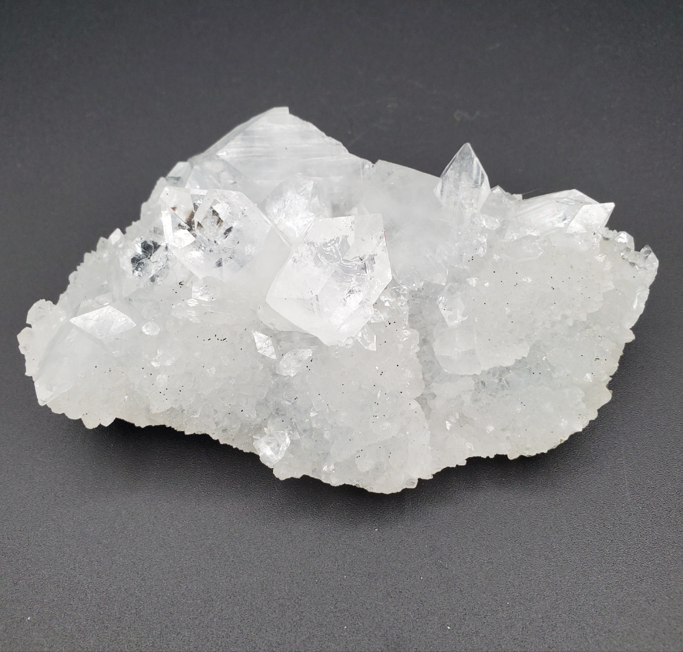 Apophyllite on Sugary Blue Chalcedony - #2