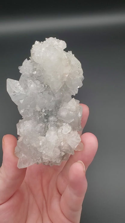 Apophyllite on Blue Chalcedony Stalactite - #1