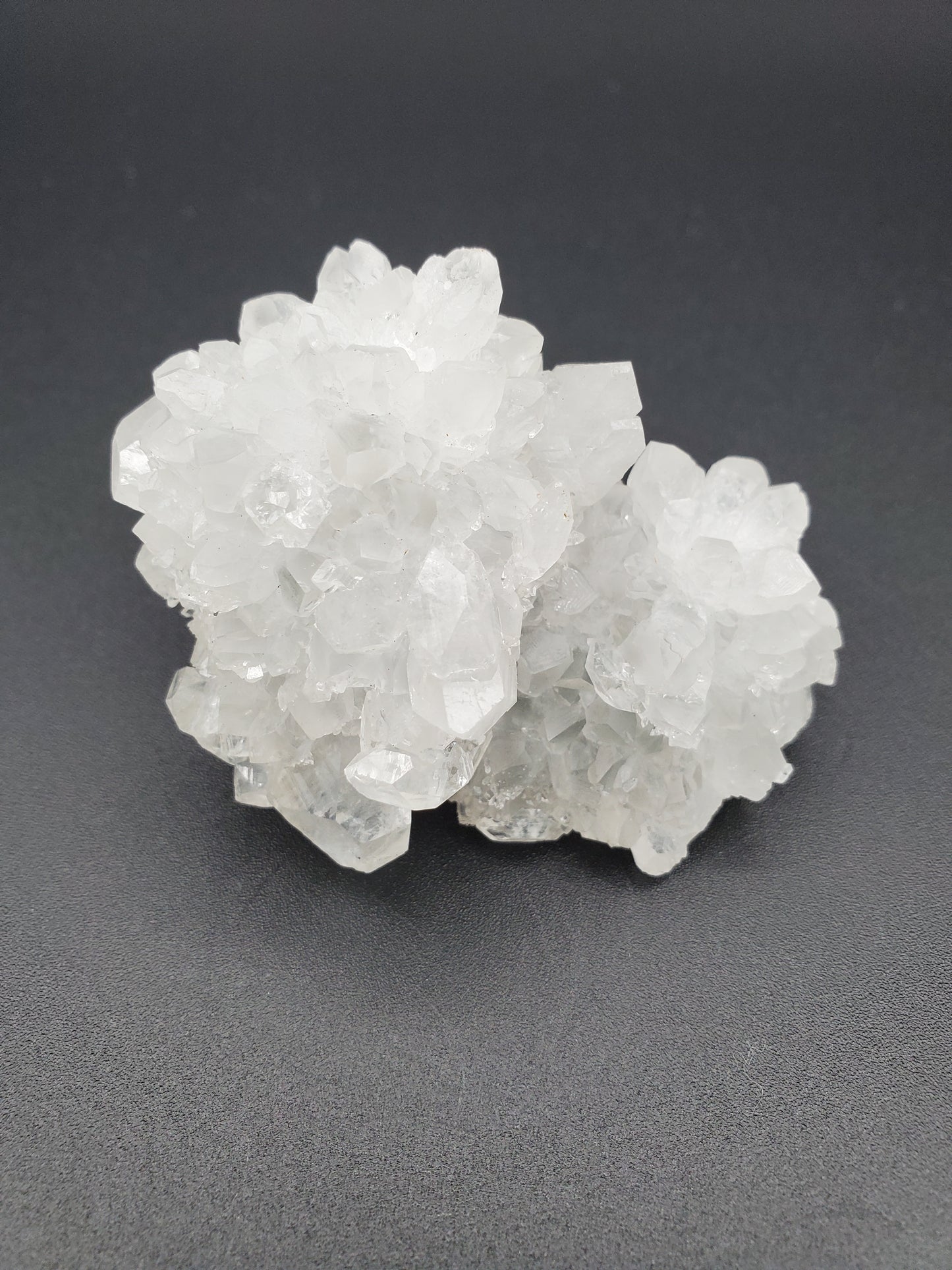 Apophyllite on Blue Chalcedony Stalactite - #3