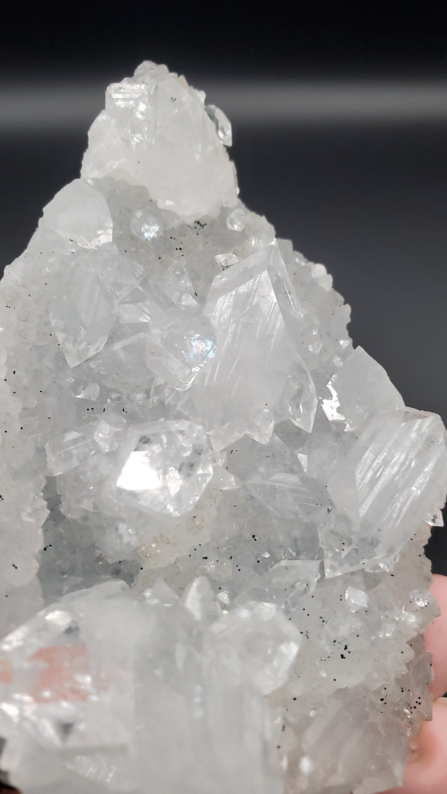 Apophyllite on Sugary Blue Chalcedony - #1