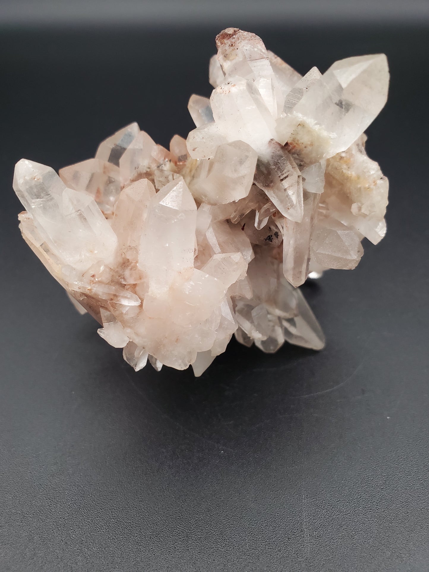 Pink Himalayan Quartz Cluster with Red Hematite - #2