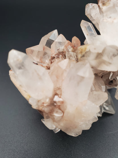 Pink Himalayan Quartz Cluster with Red Hematite - #2